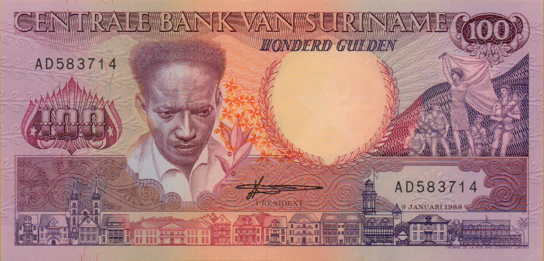 Suriname 100 1988 UNC P-133/b
